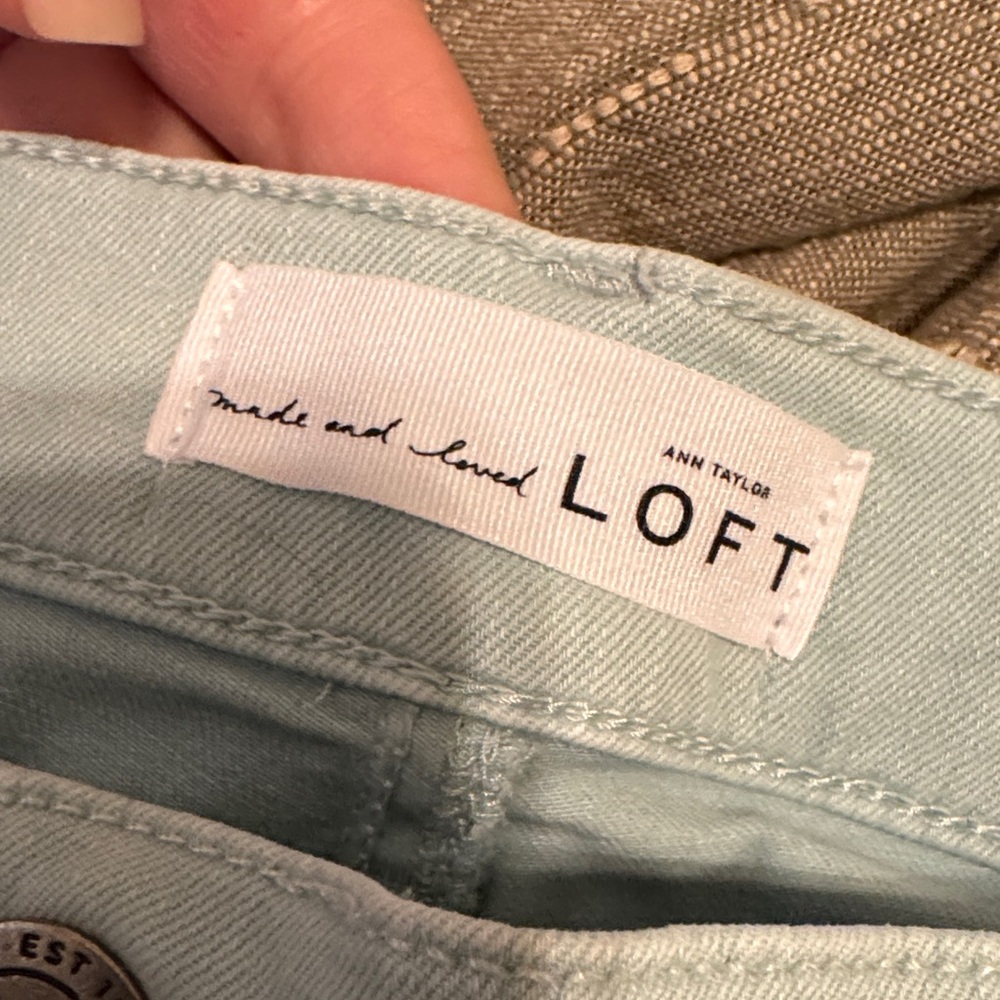 LOFT Pastel Mint Denim Jeans